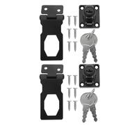 NESTINGHO 2 Sets Black Zinc Alloy Cabinet Door Hasp Latch with Integrated Locking, Practical Furniture Latch for Kitchen and Toolboxes, 2.5 Inch Security Lock to Safety
