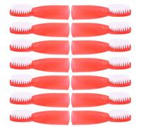 NESTINGHO 20pcs Finger Sleeve Toothbrushes for Prisons Portable Mini Oral Cleaning Brush with Soft Bristles for Secure Environments Red Color