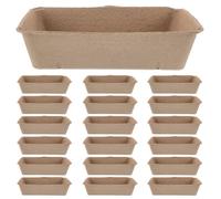 NESTINGHO 20pcs Pulp Fiber Berry Baskets Vented Design for Fruit Picking and Market Stall Use, Multi-Purpose Strawberry Containers and Vegetable Storage Trays, Eco-Friendly Beige Produce
