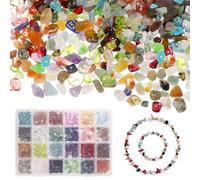 NESTINGHO 24-Compartment Box Irregular Stone Beads DIY Spacer Beads Natural Stone with Smooth Surface Fine Workmanship Chic Appearance Decorative and Decor