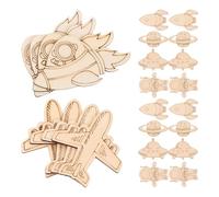 NESTINGHO 24pcs Outer Space Wooden Cutouts with Easy to Paint Astronaut and Rocket Shapes, Predrilled Holes, for Homeschool Space Crafts and Party Environments