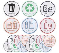 NESTINGHO 24pcs Pvc Recycle Stickers for Trash Cans and Plastic Bins Longterm Legibility, Multifunctional Design, for Kitchen and Waste Management Use