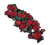 NESTINGHO 28pcs Rose Embroidered Iron on Applique Patches for Jeans and Backpacks, Polyester Material with Hot Melt Adhesive, Compact and Machine Washable, for DIY Projects and Clothes