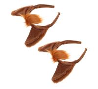NESTINGHO 2pcs Brown Plush Horse Ears Headband Cute Cartoon Animal Ears Hair Accessories Comfortable Long Wear Cosplay Accessory for Spa Festivals Christmas and New Year