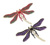 NESTINGHO 2pcs Dragonfly Embroidered Patches for Clothing with Assorted Colour Rayon Material, Practical and Easy to Carry, for Embellishing Shoes and Hats