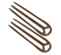 NESTINGHO 2pcs Hair Fork for Buns, Hairpin, 3 Prong Sandalwood Coffee Chinese Style Vintage Handmade Hair Stick for Creating Chignons and Updos for Women, Daily Styling and Festive Banquets