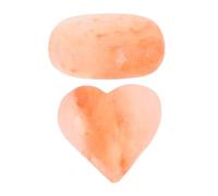 NESTINGHO 2pcs Himalayan Salt Massage Stones Natural Mineral Soap for Body Massage and Facial Washing with Exfoliating and Deep Cleansing Properties in Heart and Oval Shapes for Women