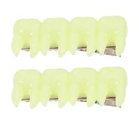 NESTINGHO 2pcs Large Green Tooth-shaped Hair Claw Clips for Halloween and Stage Performances Versatile Plastic and Metal Hair Clamps