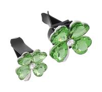 NESTINGHO 2pcs Lucky Four Leaf Clover Car Air Vent Aromatherapy Diffuser Clips with Green Crystal, Vehicle Fragrance Decoration for Interior Scent and Unique Car Accessories