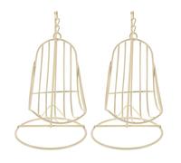 NESTINGHO 2pcs Mini Hanging Chair Metal Swing for Dollhouse Patio and Living Iron Hammock Ornament Vintage-style Miniature Furniture for Desktop Decoration and Photo Props