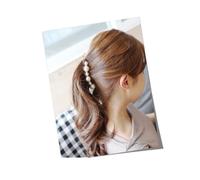 NESTINGHO 2pcs Per Set Pearl Banana Hair Clips for Women, Easy to Use Plastic Hair Clip Claws with Elegant Banana Shape, Practical Updo Ponytail Holders for Working or Playing on Beach