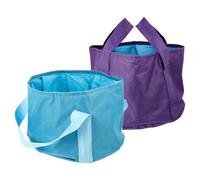 NESTINGHO 2pcs Portable Foldable Foot Bath for Travel and Outdoor Use Easy to Store Oxford Fabric Foot Soak Bucket with Self-service Massage