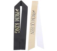 NESTINGHO 2pcs Prom King and Queen Cloth Sashes with Adjustable Shoulder Straps and Fine Craftsmanship, Decorative Graduation Period Sashes for Proms and Graduation Season Party Decor
