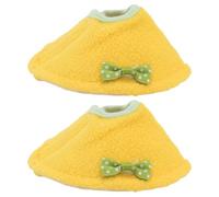 NESTINGHO 2pcs Protective Parrot Collar with Linen Material, Easy to Put on Or Take, Stylish Yellow Bird Neck Cover for Anti-bite and Feather Plucking, Housewarming Random Color