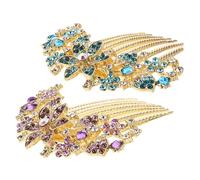 NESTINGHO 2pcs Rhinestone Bridal Hair Comb Side Comb Metal Plastic Wedding Headpiece for Brides Women Formal Events Secure Fit Sparkly Vintage Elegant