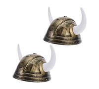 NESTINGHO 2pcs Viking Horned Helmet Hat Medieval Role Playing Accessory for Carnival Halloween Masquerade Photo Prop Suitable for Adults and Boys