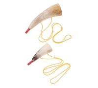 NESTINGHO 2pcs Viking War Horn Ox Trumpet Medieval Blowing Instrument for Halloween Pirate Cosplay Festival Decor and Loud Cheering Prop