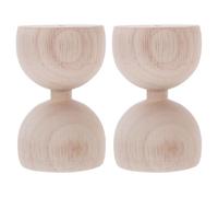 NESTINGHO 2pcs Wooden Post Caps for Staircase and Garden Fence, European Style Hourglass Design, 6x10cm Wood Finials for Home and Villa Decoration