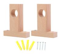 NESTINGHO 2pcs Wooden Rod Rack Curtain Rod End Beige Wood with Fine Craftsmanship Practical Design for House Decoration and Apartment