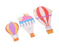 NESTINGHO 3 Pcs Hot Air Balloon Shape Wood Hanging Decor, Lightweight and Space-saving Wall Art for Living Room or Nursery with Minimalist Scandinavian Design
