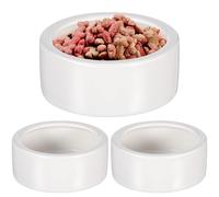 NESTINGHO 3 Pcs Small Reptile Feeding Bowls for Lizards Anti-escape Thickened Design with Flat Base Stable Water and Food Dish Easy to Clean White Small Round