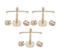 NESTINGHO 3 Sets Wooden Balance Scale Educational Weighing Scale for Stem Learning DIY Science Experiment Preschool Math Teaching Aid
