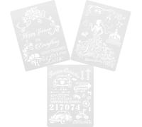NESTINGHO 3 Sheets Reusable White Pet Stencils for Drawing and Crafts, Practical Wedding Cartoon Template, A4 Size Craft Supplies for Creative Holiday and DIY Projects