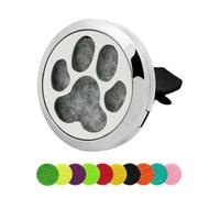 NESTINGHO 30mm Stainless Steel Essential Oil Car Vent Clip Diffuser with Solid Design and Leak Prevention Featuring 10 Colour Refill Pads during Long Day Drives or Random Color