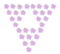 NESTINGHO 30pcs Mini Purple Flower Hair Claw Clips, Metal and Plastic Material, Holds Hair Tightly, for Decorating Updos and Weddings