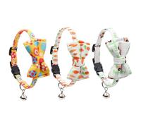 NESTINGHO 3pcs Adjustable Easter Cat Collars with Separable Bowtie, Fabric Material Kitten Neck Chains for Holiday and Easter Party Accessories