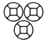 NESTINGHO 3pcs Black Enamel Gas Stove Pot Rings Flat Wok Rack for Frying Supporting Small Pots and Pans Non-slip Stove Accessories for Kitchen Use