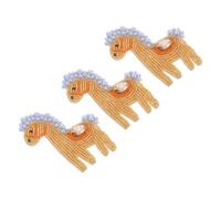 NESTINGHO 3pcs Cute Horse Embroidery Patches for Clothing and Accessories, Portable Sew on Applique Patch with Beading Felt and Plastic Material, for DIY and Outdoor Use on Bags and Jeans