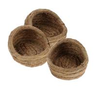 NESTINGHO 3pcs Handwoven Straw Bird Nests for Rabbits and Hens, Versatile Breeding Solution with Khaki Colour, Suitable for Bird Cage Egg Laying and Breeding, Sturdy Natural Material