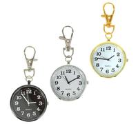 NESTINGHO 3pcs Pocket Watch Key Ring with Large Dial, Zinc Alloy Material, Lightweight and Convenient Design, for Nurses and Elderly, Can be Hung on Bag During Nurse's Week