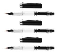 NESTINGHO 3pcs Refillable Writing Brush Pen with Flexible Tip Piston Filling System Elegant Painting Brush Pen Black Abs Nylon Wool Stainless Steel for Artwork