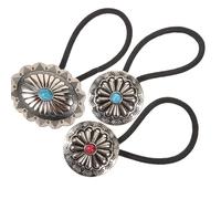 NESTINGHO 3pcs Vintage Style Alloy Hair Scrunchies and Women, Convenient and Sturdy Elastic Hair Ties, for Parties and DIY Different Hairstyles