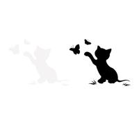 NESTINGHO 4 Pieces Flapping Cat Car Stickers Cover Scratch Cartoon Vinyl Decals Black and White Set for Car Exterior Decoration