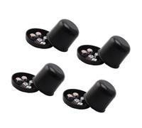 NESTINGHO 4 Sets Black Dice Shaker Cup with Base, Thickened Abs, 5 Dice