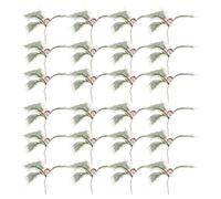 NESTINGHO 40pcs Artificial Holly Berry Picks with Green Leaves for Christmas Decorations, Wreath Arrangement Accessories Featuring Realistic Design and Vibrant Red Berries for Holiday