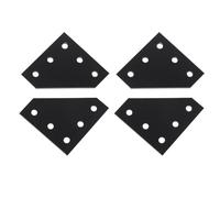 NESTINGHO 4pcs 5-Hole Aluminum Alloy L-Shaped Joint Board Metal Connection Plate Corner Angle Bracket for 2020 Profile Side Reinforcement Black Industrial Hardware