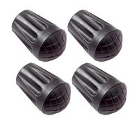 NESTINGHO 4pcs Black Rubber Trekking Pole Tips for Hiking Poles and Walking Sticks, Anti-slip Foot Covers with Additional Traction, Lightweight Protection for Paved Trails and Roads
