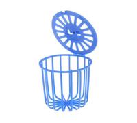 NESTINGHO 4pcs Blue Plastic Bird Food Basket for Parrots and Budgies, Easy to Install Fruit and Treat Holder, Defends Birdcage from Scratching, Birdcage Accessory