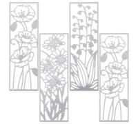 NESTINGHO 4pcs Carbon Steel Flower Cutting Dies for Card Making with Not Easy to Crack Design, Silver Colour, Practical Use for Home Decor and Scrapbook Projects