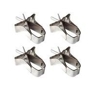 NESTINGHO 4pcs Copper Bird Food Holder Clips for Parrots and Hamsters, Strong Bite Force and Sturdy Cage Fruit Holder with Back Buckle, Easy to Install Bird Vegetable Feeder