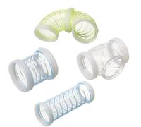 NESTINGHO 4pcs Hamster Maze Tubes with Tee, S, and Short Straight Shapes Providing More Space and Safe Play for Pets Random Color