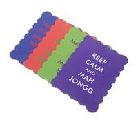 NESTINGHO 4pcs Mahjong Shuffling Cards for Tiles, Colorful Pvc Scalloped Edge Mixing Accessories with Funny Sayings, Portable Mahjong Tile Shuffler Set for Social Games and Lovers