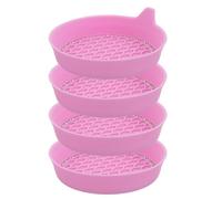 NESTINGHO 4pcs Pink Silicone Cup Holder Coasters with Rhinestones, Non-slip Resistant Drink for Beverage Cups, Interior Accessories for Women