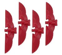 NESTINGHO 4pcs Red 3d Metallic Eagle Car Stickers Set, Metal Wing Emblems Automotive Exterior Badges for Bumper, Hood, and Body Decoration, Sturdy Motor Vehicle Side Decals for Travel