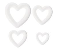 NESTINGHO 4pcs White Foam Heart Shaped Craft Foam Hearts for DIY Crafts Making and Wedding Decoration for Valentine's Day and Home Party Decoration