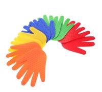 NESTINGHO 5 Pairs PVC Hand Shape Carpet Spot Markers for Sensory Training and Tactile Massage, Non Slip Floor Dots and Adults, for Kindergarten and Team Building Activities